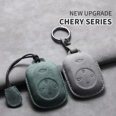 Für Chery Fulwin T9 2025 Leder Auto Schlüssel Tasche Etui Brieftasche Halter Schlüsselhülle Schlüsselanhänger Autozubehör Schlüsselband Schlüsselanhänger