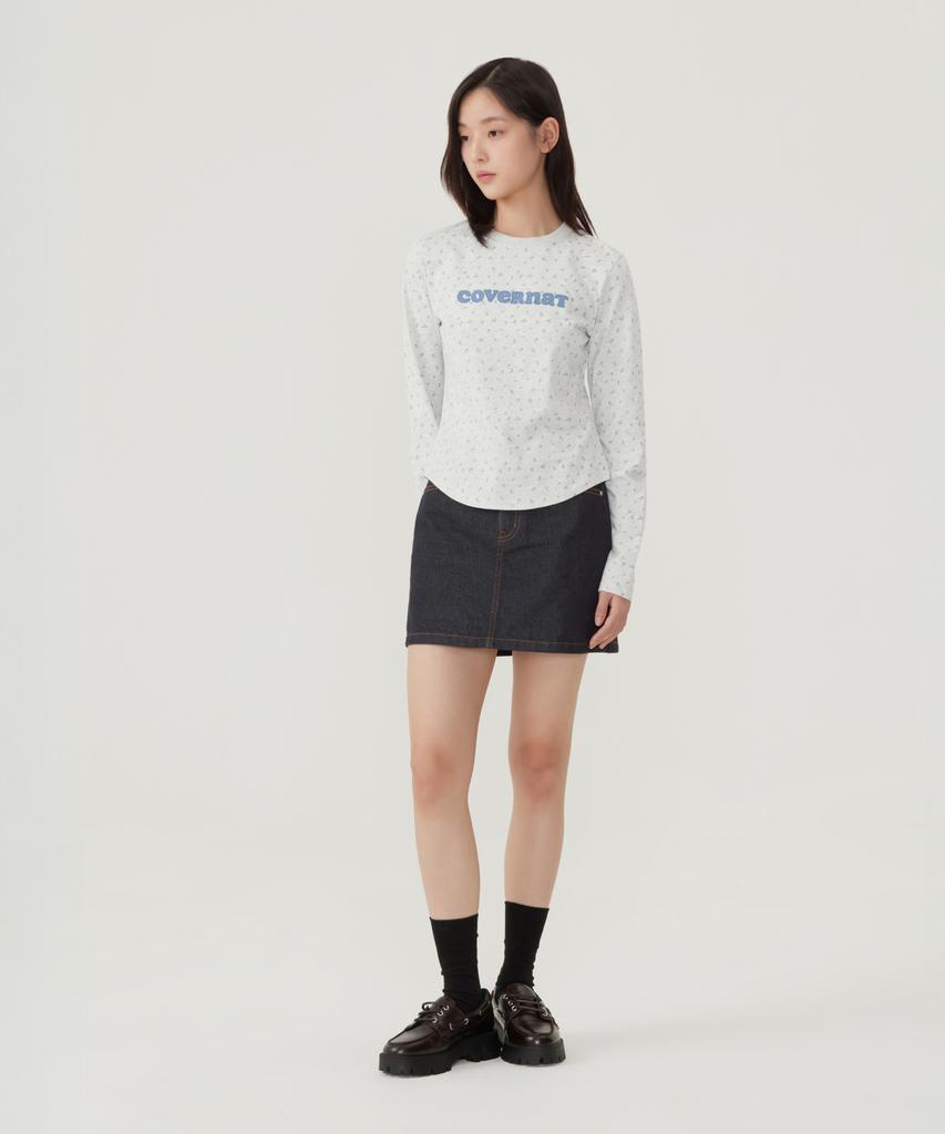 Covernat Woman Denim Mini Skirt Indigo