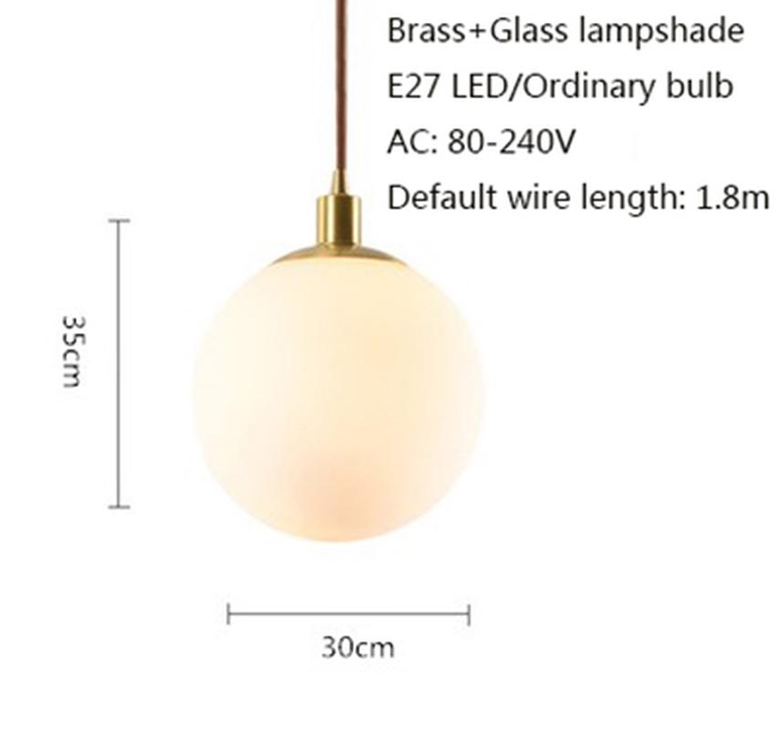 Nordic nowoczesny pojedynczy klosz szklana kula E27 żyrandol LED salon jadalnia sypialnia kuchnia sklep odzieżowy oświetlenie