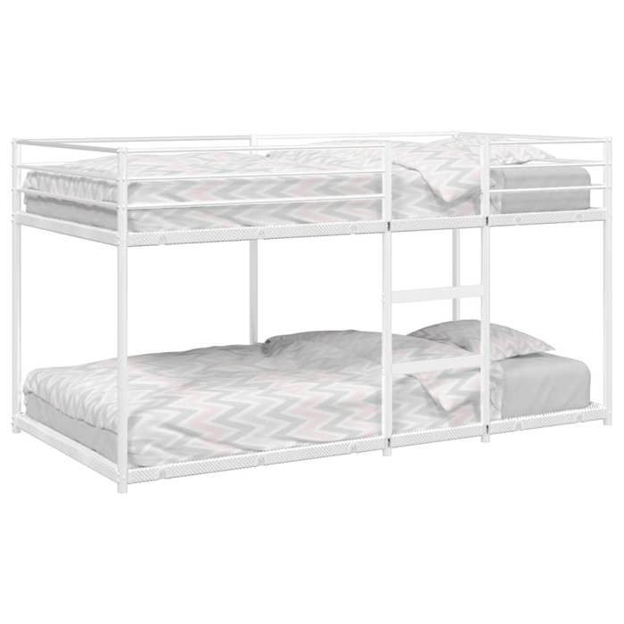 VidaXL Bunk Bed Without Mattress White 100x190 Cm Steel, Bed Frame, Slatted Base, Bedroom Furniture, Loft Bed, 4019885