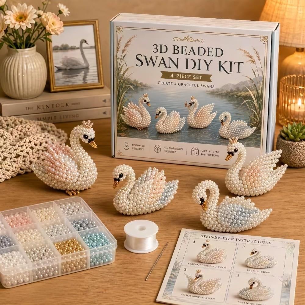 Creative Handmade Bead Art Set Mother Mary Swan Beading Set New 3D Bead Kit DIY Activity