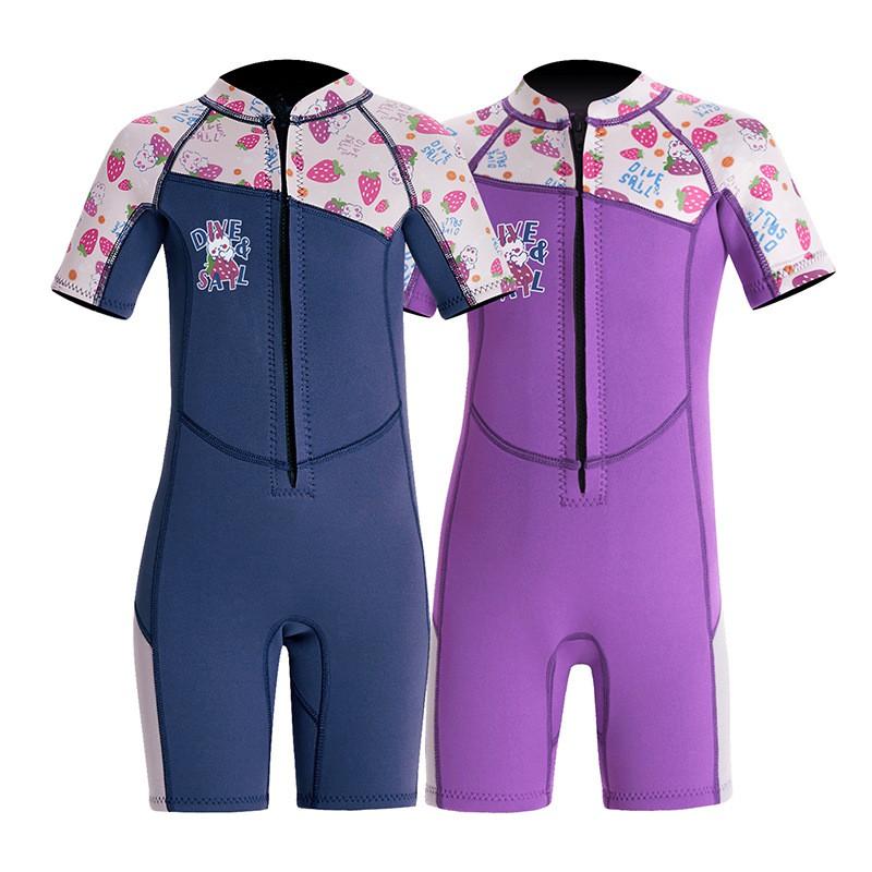 Children's Diving Suit 2.5MM One-piece Short-sleeved Warm Cold Snorkeling Surfing Swimsuit