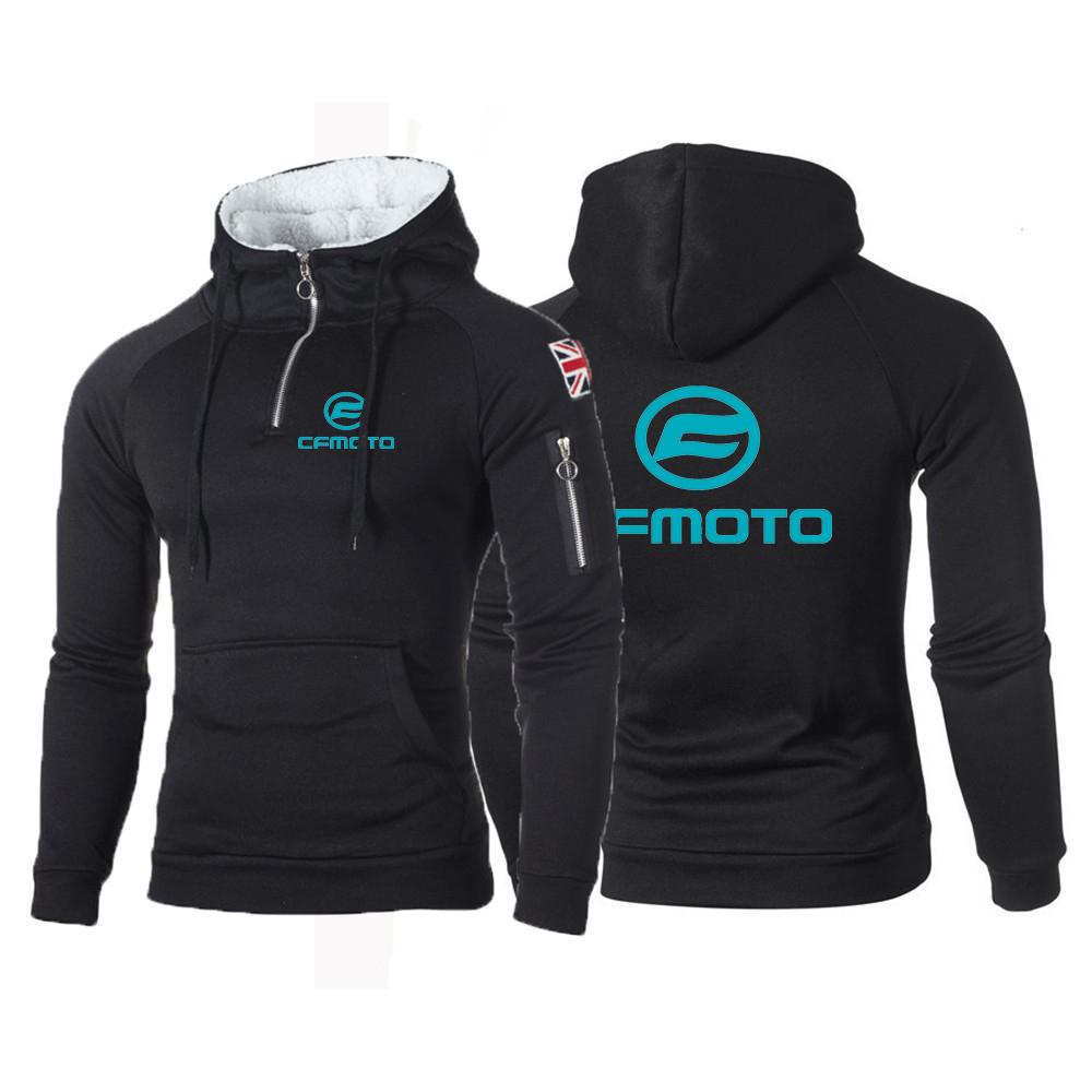 2025 Spring And Autumn Man's Fashion Comfortable Hooded Jacket Cfmoto Logo Print Classic Cardigan Hoodies Drawstring Slim Coat