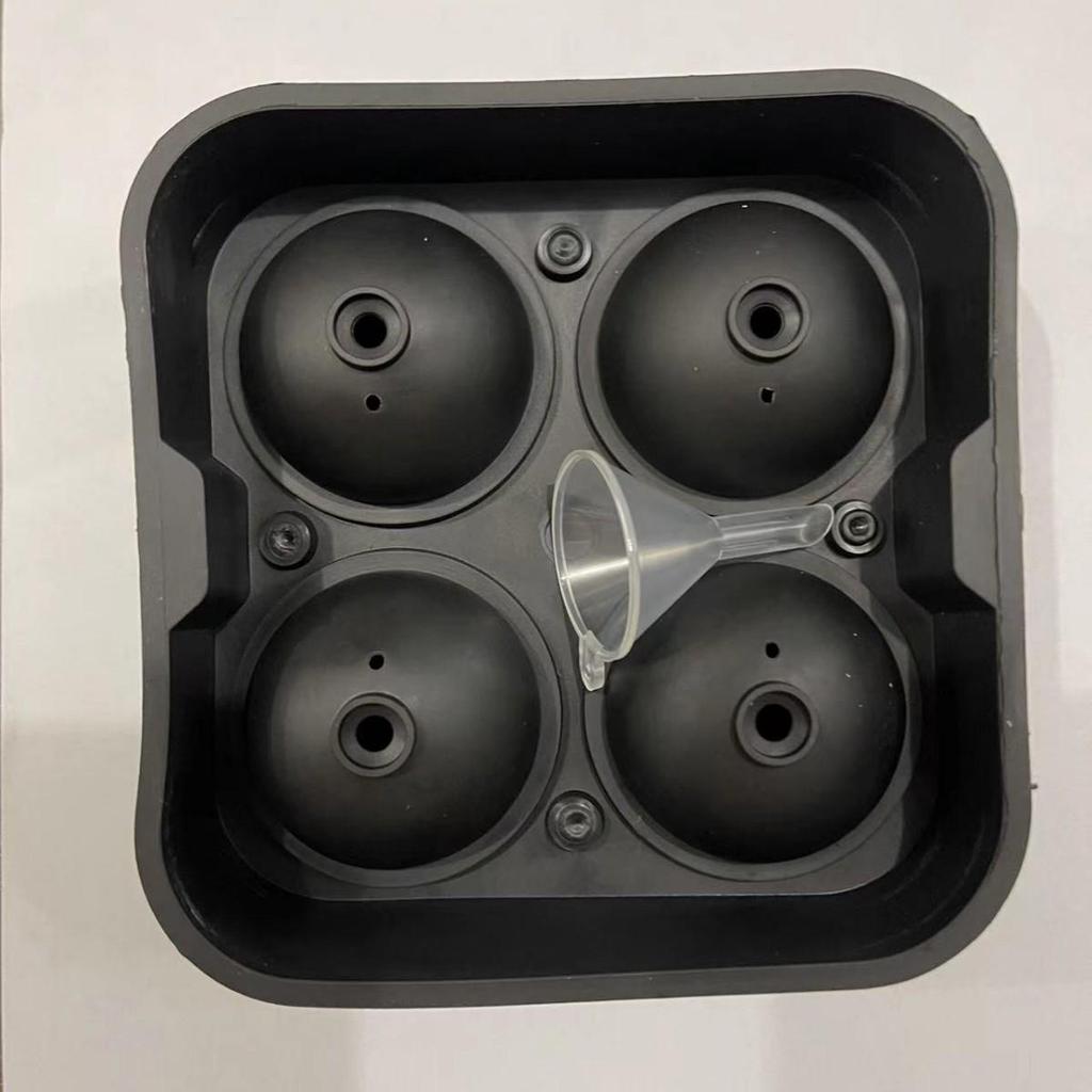 6-Ball Ice Cube Tray & Mold: Quick-Freeze Spherical Ice Maker with Easy Demolding Lid and Funnel