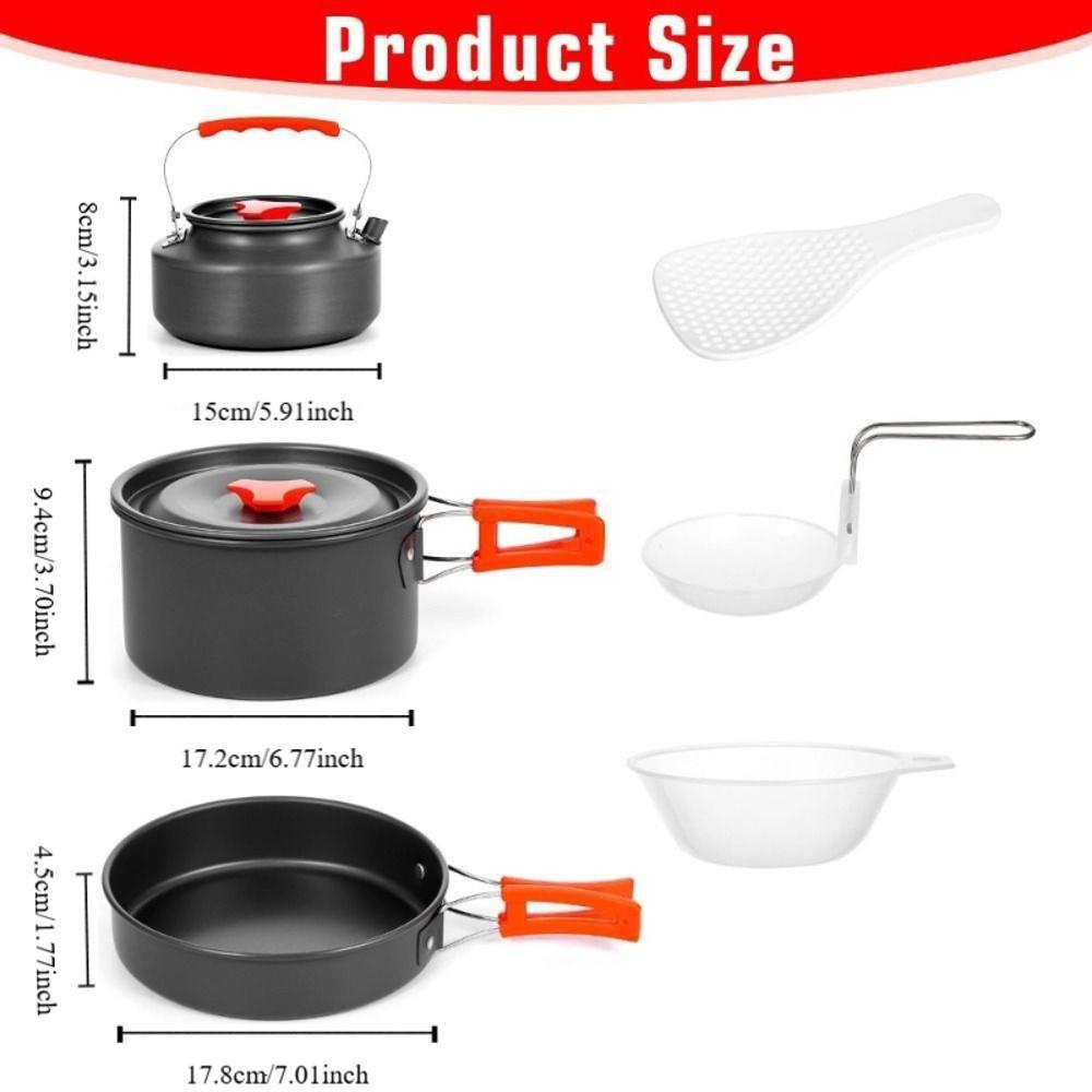 Aluminum Alloy Camping Cookware Kit Nonstick Coating Water Kettle/Pan Pot/Saucepan  Picnic