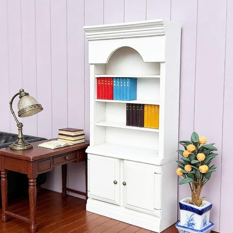 Bookcase Miniature Wooden Cabinet For Dollhouses Bedroom Living Room Decors DIY Craft Project Tiny House Furniture