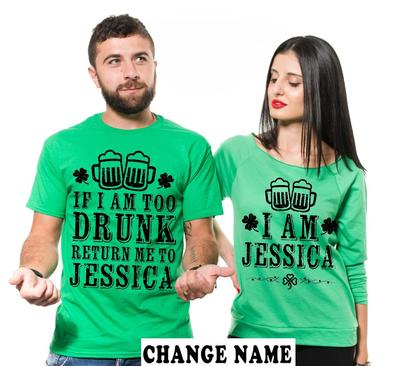 Matching St Patricks Day Shirt Funny Couple St Patricks Day Customizable Tee Unisex T-Shirt
