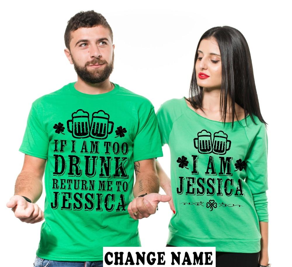 

Matching St Patricks Day Shirt Funny Couple St Patricks Day Customizable Tee Unisex T-Shirt XL