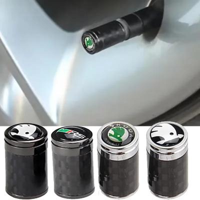 Car Wheel Cover Tire Valve Stem Caps for Skoda Citigo Octavia Superb Fabia Rapid Yeti Kodiaq Kamiq Decor Protect Accessories