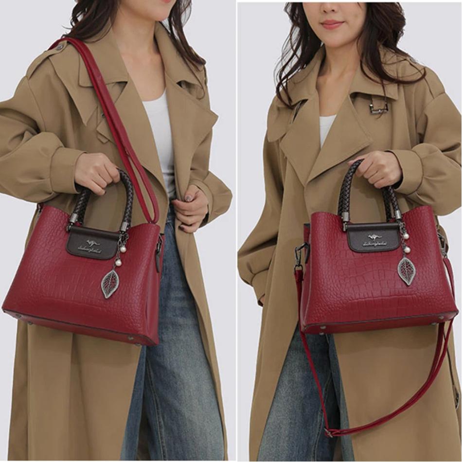 Genuine Fashion 3 Layers Luxury Handbags Women Bags Designer High Quality Leather Crossbody Bags for Women 2026 Shoulder Bag