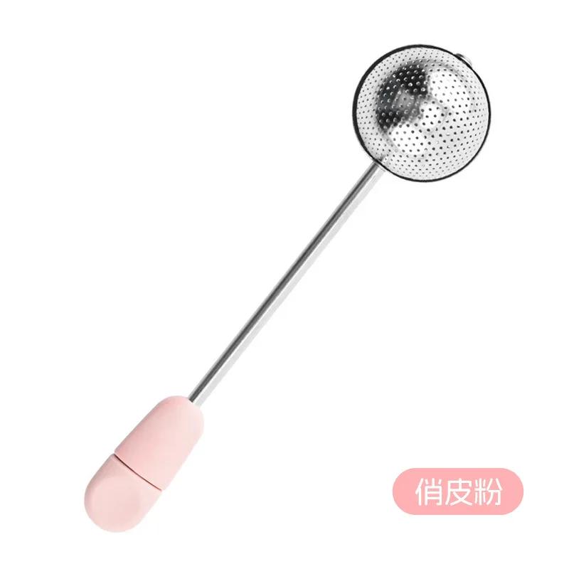 Multifunction Tea Infuser Single-sided Rotating Tea Infuser Ball Tea Filter Mesh With Soft Handle Portable Fine Mesh Filter