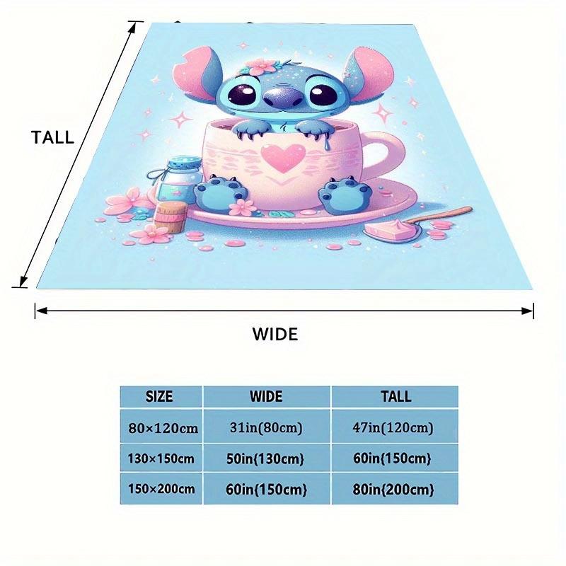 1pc Stitch Printing Blanket - Soft, All-Season Throw for Living Room, Bedroom,Personalized Gift with Adorable Cartoon Design