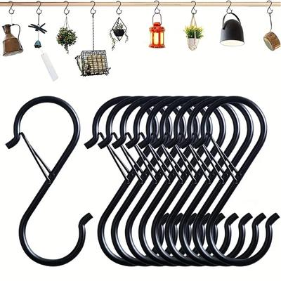 1/5 piezas Ganchos en S Resistentes para Colgar con Diseño de Hebilla de Seguridad Ropa Toalla Plantas Hogar Cocina Puerta Armario Jardín Ganchos de Almacenamiento