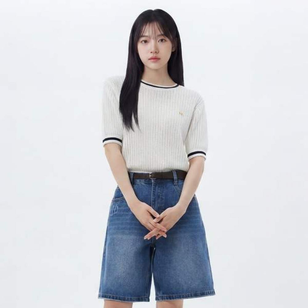 

Lap Color Block Short Sleeve Knit As2kh466 BL (blue)/FF
