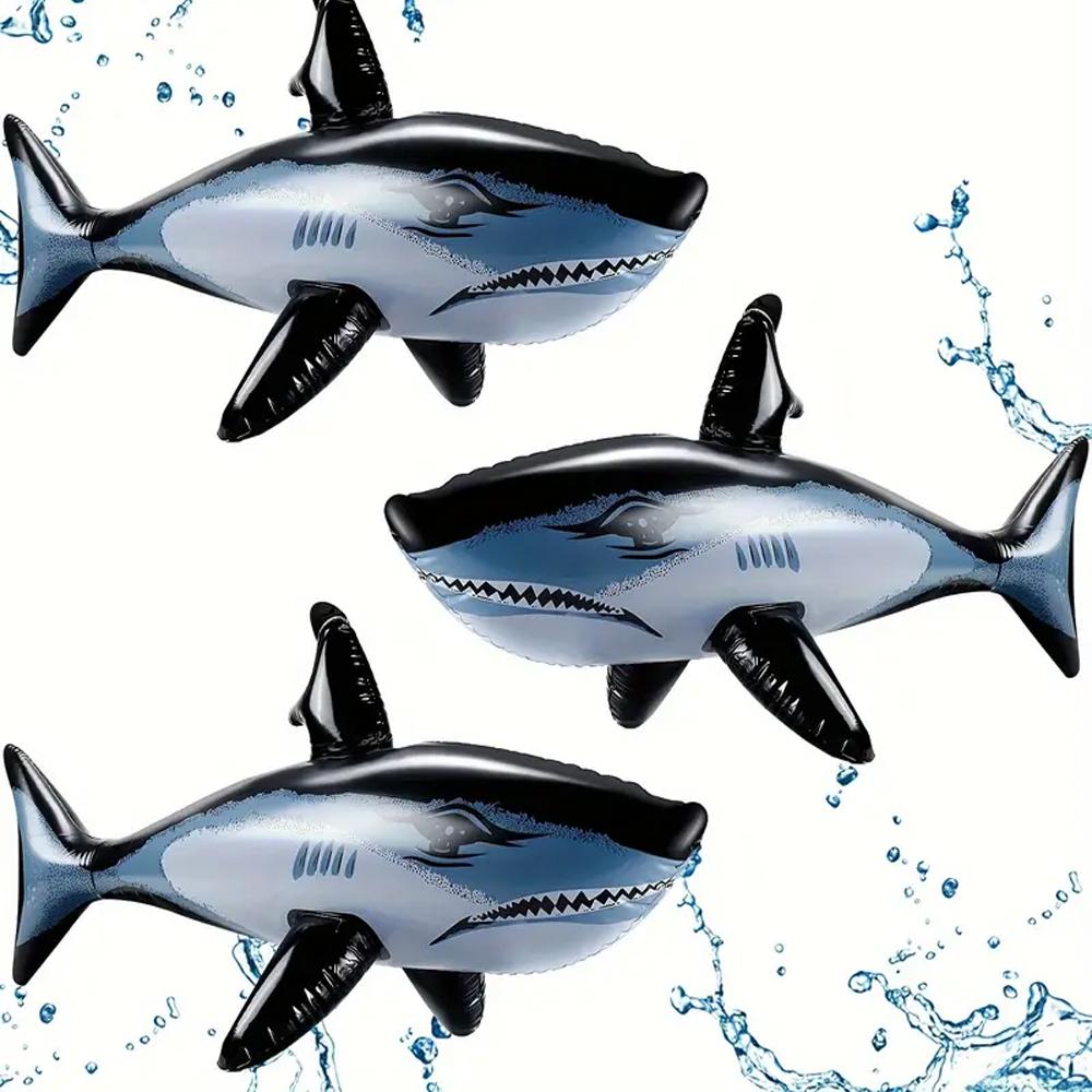 Pvc Inflatable Shark Game Toy Suitable For Outdoor Games Beach Parties Shark Themed Water Beach Play Toys