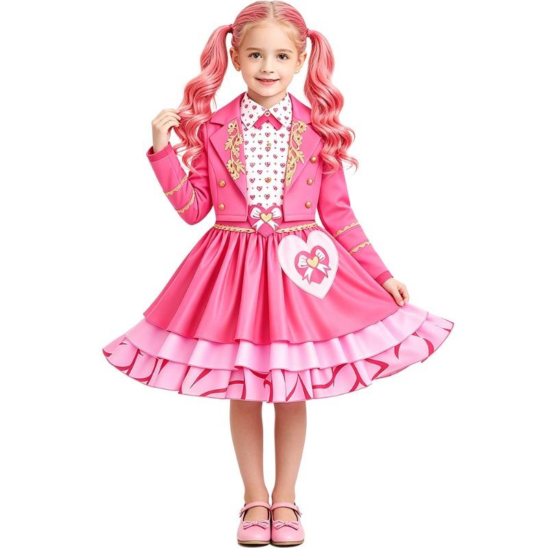 N Descendants Pink Princess Costumes Children's Halloween Fairy Tale Cosplay Costumes Dress