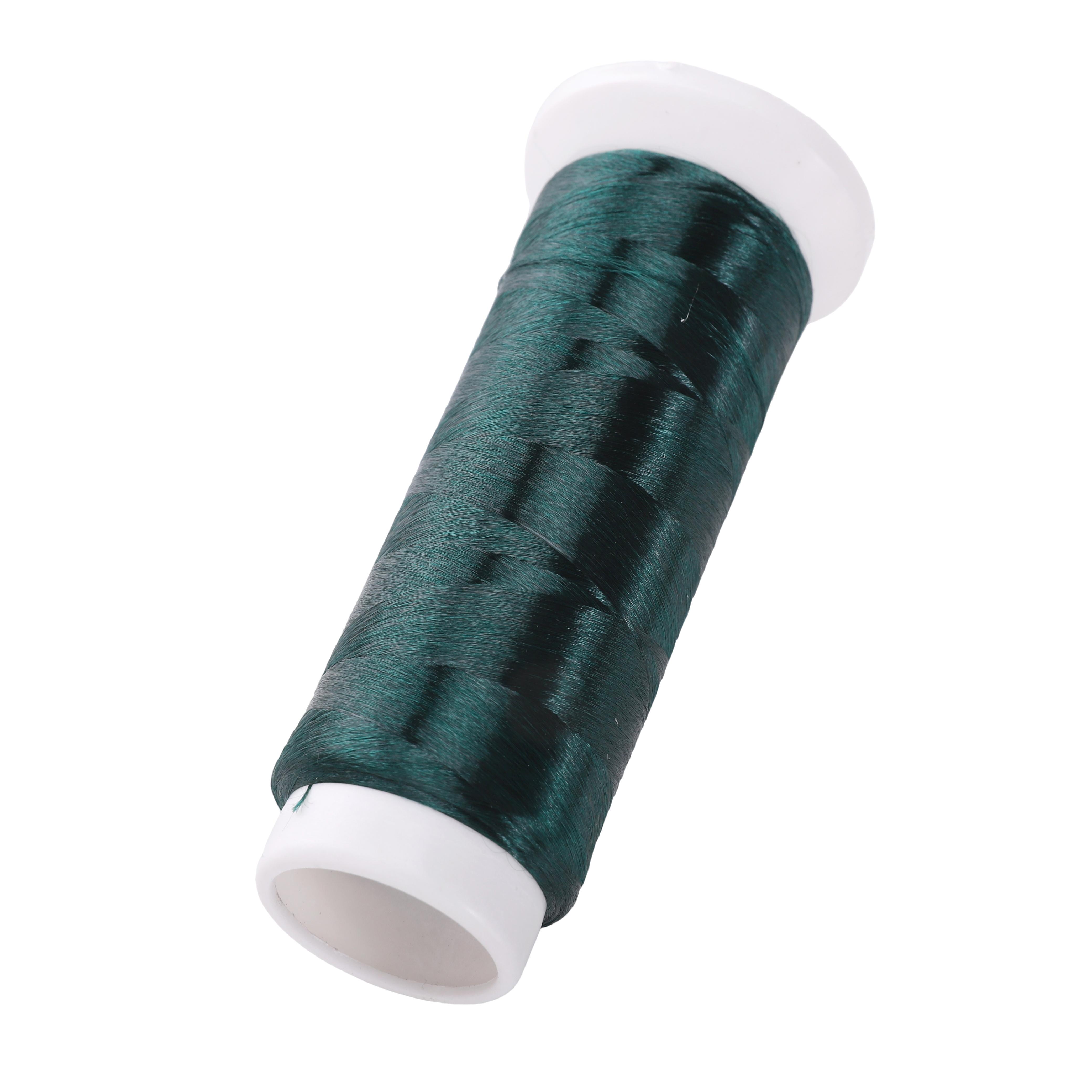 

1200 метров полиэстеровой безузловой бархатной обернутой цветочной нити для самостоятельного изготовления браслетов, ожерелий и ювелирных изделий глубокий/зелёный