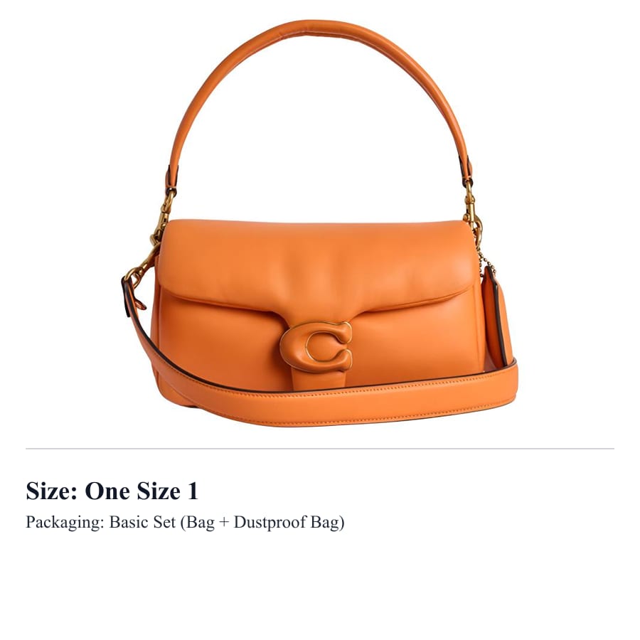 Coach Pillow Tabby Sheepskin Handbag Medium Women's Preserved Fruit Orange CC305-B4S9U
