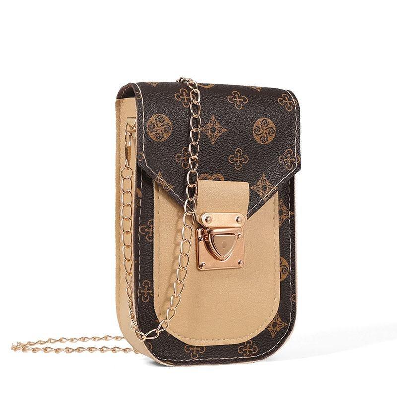 Printed Phone Crossbody Bag Versatile Women's Chain Strap Purse
