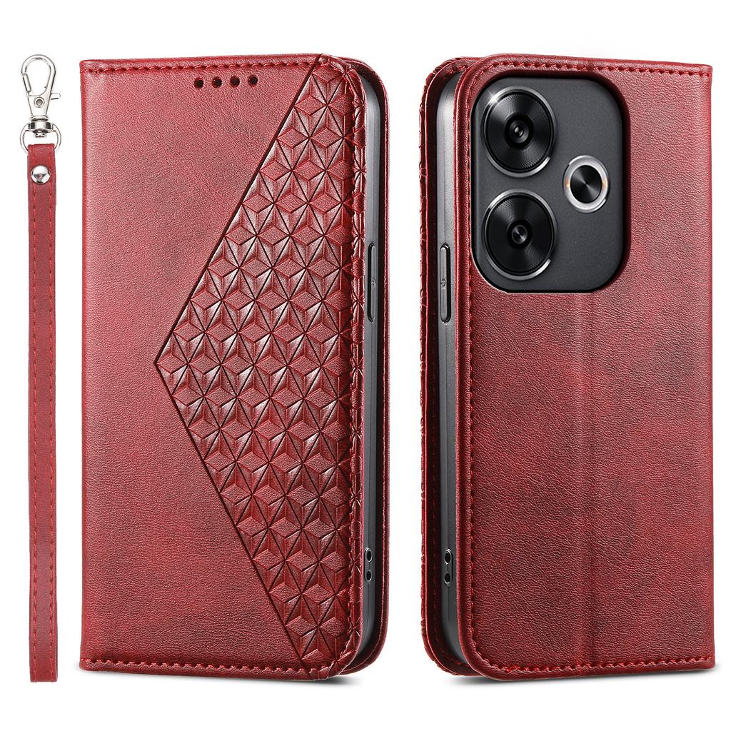 For Xiaomi Redmi Turbo 3 5G/Poco F6 5G Case Imprint Calf Texture Leather Wallet Phone Cover