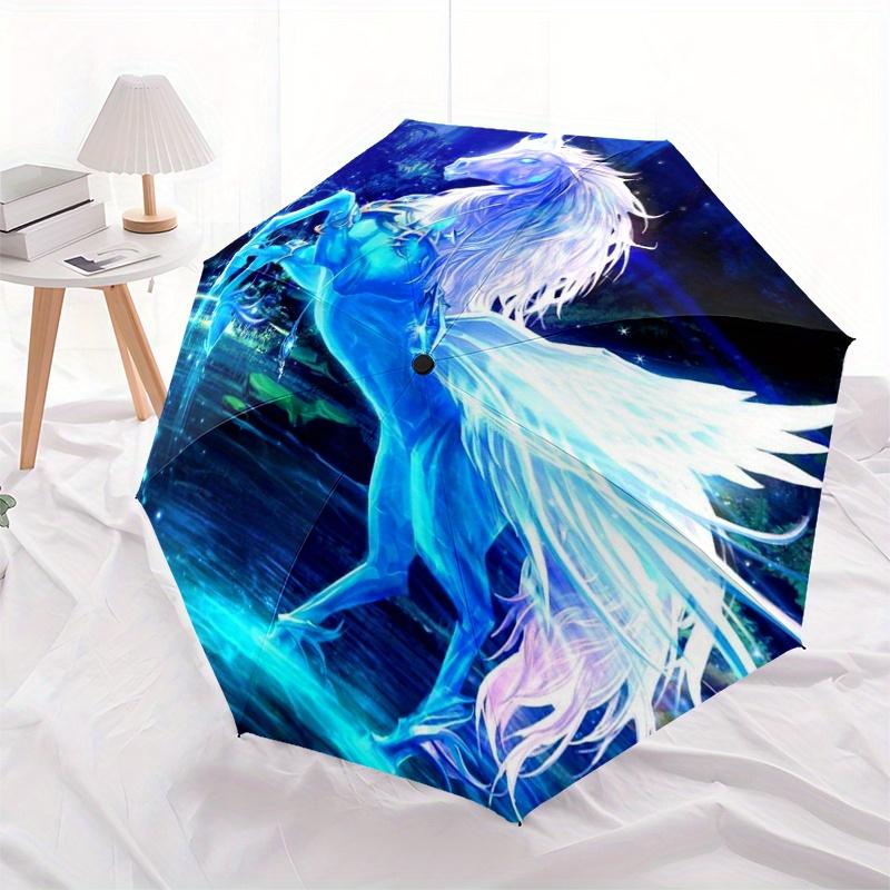 Enchanted Unicorn Fantasy Art Print - Magical Forest SceneUmbrella, Portable 3-Fold Umbrella for Men & Women,Christmas Gift ES306