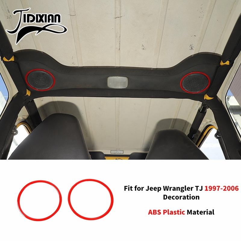 JIDIXIAN Red ABS Interior Decoration Trim Fit for Jeep Wrangler TJ 1997-2006 Car Instrument Panel Horn A/C Switch Accessories we1