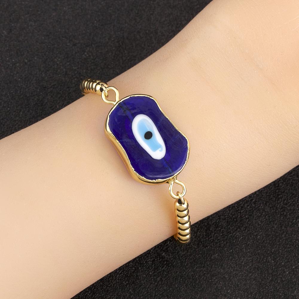 Nidin New Creative Design Evil Eye Charm Chain Bracelets Adjustable 7 Colors For Women Birthday Party Jewelry Accessories Gifts