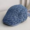 New retro leopard print denim soft and comfortable forward hat women's spring and autumn travel versatile street temperament cap