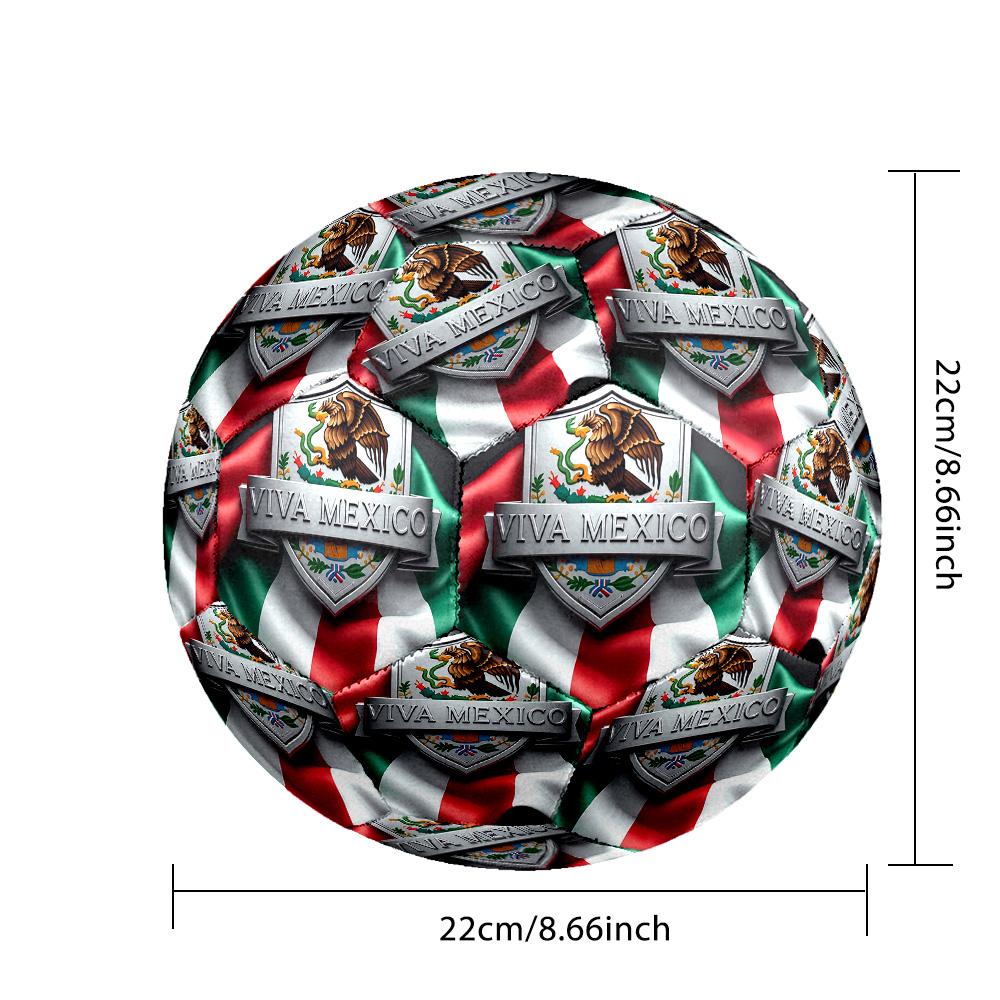 1 Stück Mexikanische Flagge Bürogröße 5 Fußball, Geeignet für Übungsspiele/Turniertraining, Leicht und Langlebig mxg7035