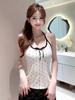 Pure Cotton, White Polka Dot Sling Vest, Women's Summer Slim-fitting and Thin Inside and Outside, Spice Girl Sleeveless Top
