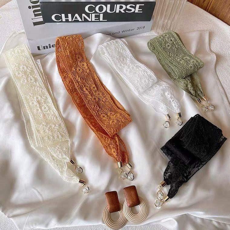 French pendant lace braided headband, green headband, hair tie, hollowed out delicate flowers