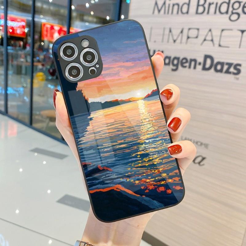 Cool Painting Art Phone Case For IPhone 14 13 12 11 Pro Max X XR XS 8 7 Plus Liquid Glass Color Phone Cover