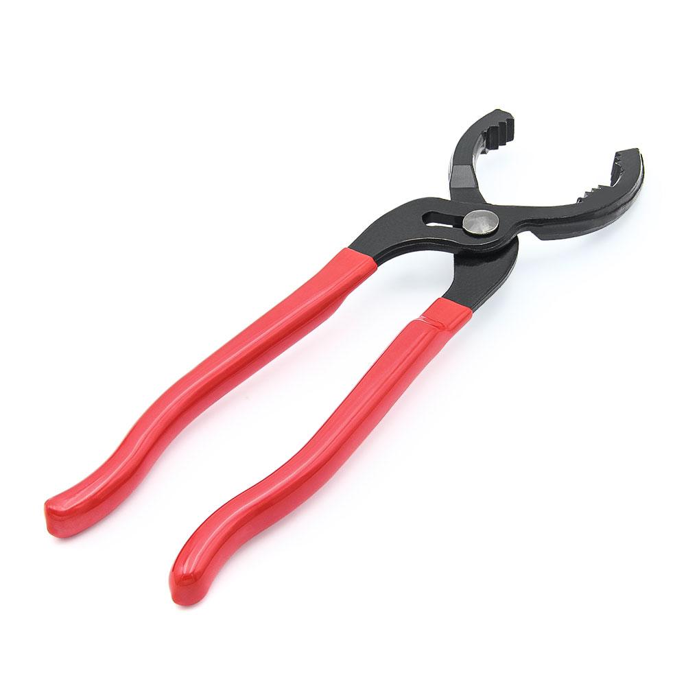 1pc 12 Inch Car Oil Filter Pliers Clamp Type Wrench Oil Filter Remove Disassembly Tool Filter Element Wrench 15 ° Bend Grip красный