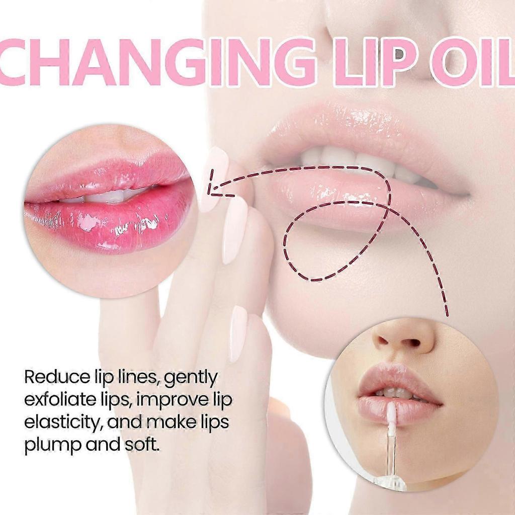 Colour Changing Lip Oil, Magic Color Changing Lip Oil, Moisturizing Lip Gloss, Hydrating Lip Oil, Long Lasting Nourishing Non-stic
