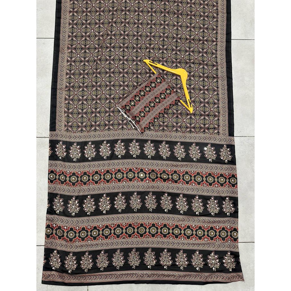New Launch Ajrak Print Designer Saree Collection