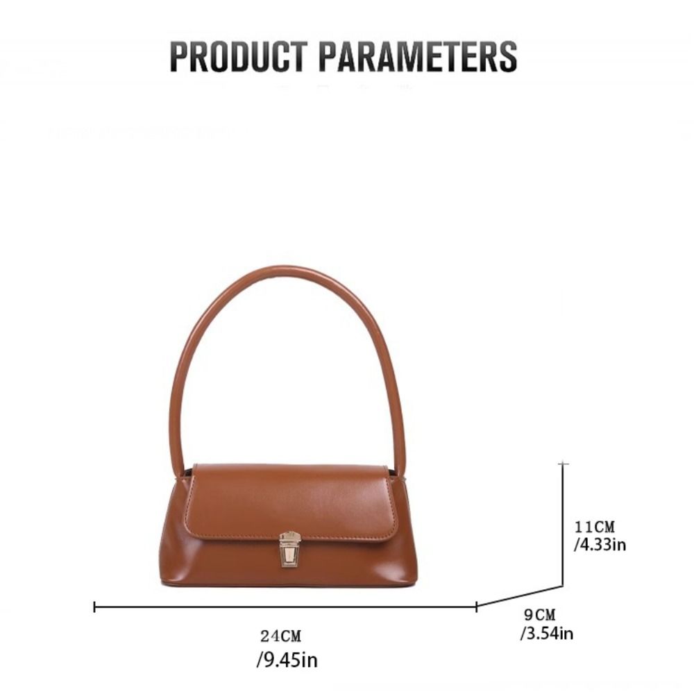 Vintage Underarm Bag Handbag PU Leather Shoulder Bag Leisure Rectangle Armpit Bag Girls