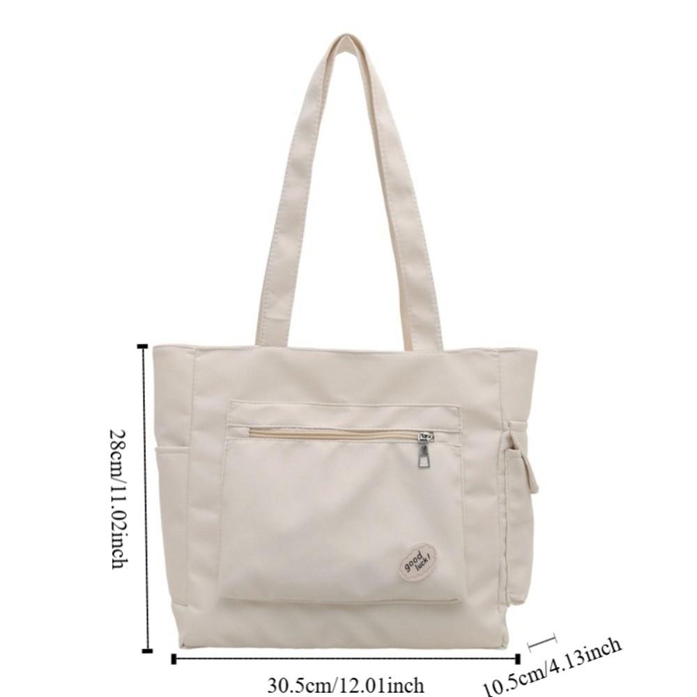 Light Weight Large Capacity Tote Bag Solid Color Student Handbag Trendy Women's Shoulder Bag  Girls