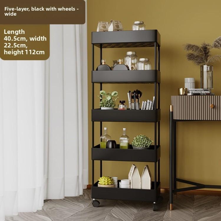 Plastic Multilayer Storage Cart With Wheels For Kitchen Bathroom Organization