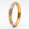 Blumenmuster Emaillierte Armbänder Hohl Mehrfarbiges Emaille Öl Tropfen Armband Breites Buntes Emaille Abgetropfte Glasur Armreif