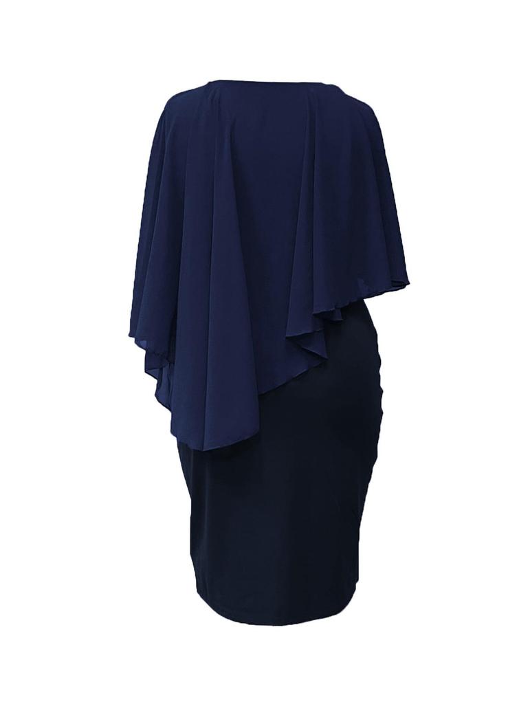 2025 Spring/Summer Women's Solid Sleeveless Chiffon Shawl Wrap Dress
