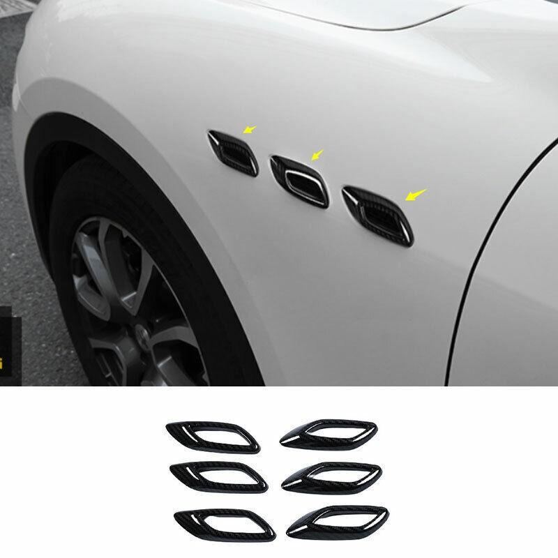 For Maserati Levante 2016-2021 Gloss Black Side Wing Air Vent Fender Cover Trims