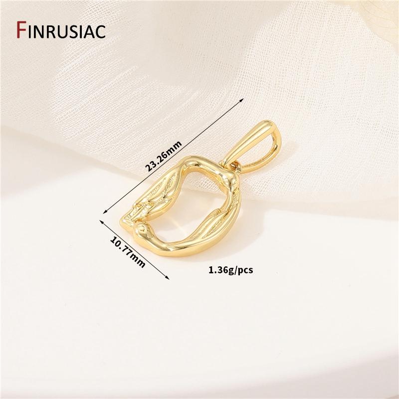 

14K Gold Plated Brass 26 Letters Charms For DIY Swan Shaped Alphabet Pendant Necklace Bracelet Jewelry Making Accessories 1 piece
