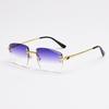 HBK 2022 Luxury Sunglasses Custom Designer Small Rectangle Sun Glasses 2022 Trendy Woman Rimless Sunglasses