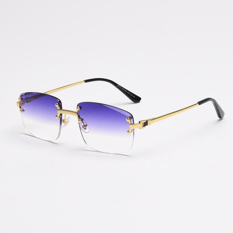 HBK 2022 Luxury Sunglasses Custom Designer Small Rectangle Sun Glasses 2022 Trendy Woman Rimless Sunglasses