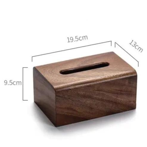 Rectangular Walnut Tissue Box, Living Room Wooden Tissue Storage Box, Dining Table Center Napkin Holder, Home Decoration