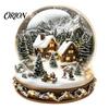 Adorno de Iglú Transparente de Invierno, Bolas de Cristal Navideñas, Figurina de Acrílico 2D, Cabaña, Carrusel, Decoración de Doble Cara, Adornos de Mesa para el Hogar