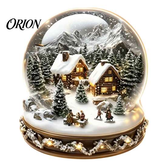 Adorno de Iglú Transparente de Invierno, Bolas de Cristal Navideñas, Figurina de Acrílico 2D, Cabaña, Carrusel, Decoración de Doble Cara, Adornos de Mesa para el Hogar