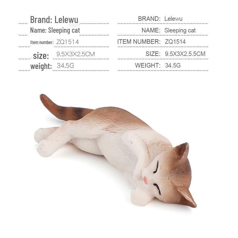 Children's Black and White Kitten Simulation Set - Toy Cat Figurine