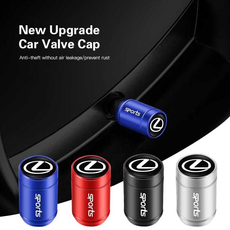 SKIA7 4Pcs Car Tire Valve Caps Alloy Dust Cap For Lexus RX330 IS250 Ct200h ES300h RX350 IS300h ES350 Car Styling Accessories Valve Cap