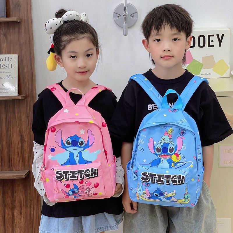 Lilo Stitch Kids Backpack With Durable Nylon For School Use And Cartoon Design